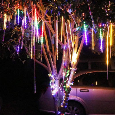 8หลอดกลางแจ้ง LED ฝนดาวตกไฟ Falling Rain Drop Fairy String ไฟสำหรับคริสต์มาสปาร์ตี้สวนตกแต่งวันหยุด New