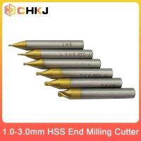 CHKJ คุณภาพสูง 1.0-3.0 มม. HSS Titanium End Milling Cutter เครื่องตัดขอบแกะสลัก CNC Bits End Mill สําหรับเครื่องตัดกุญแจ