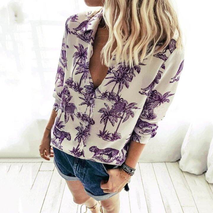 fashion-tiger-print-shirt-turn-down-collar-sleeve-loose-t-shirt-blusas-de-mujer