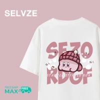 SELVZE ฉบับภาษาเกาหลีของเสื้อลายการ์ตูนลำลองที่เข้ากับเสื้อโอเวอร์ซิสสำหรับผู้หญิง