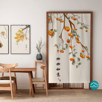 Fashion 2023 Door Curtains Bedroom kitchen room curtain Fengshui Curtain Japanese Style Partition Door Curtain Chinese Doorway Cover Long Short Half Thick Living Room Decoration Rod Style