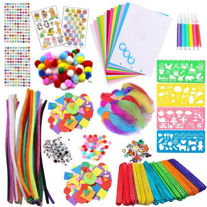 cc-colorful-pipe-cleaners-popsicle-sticks-pompoms-stickers-supplies-children-kids-education