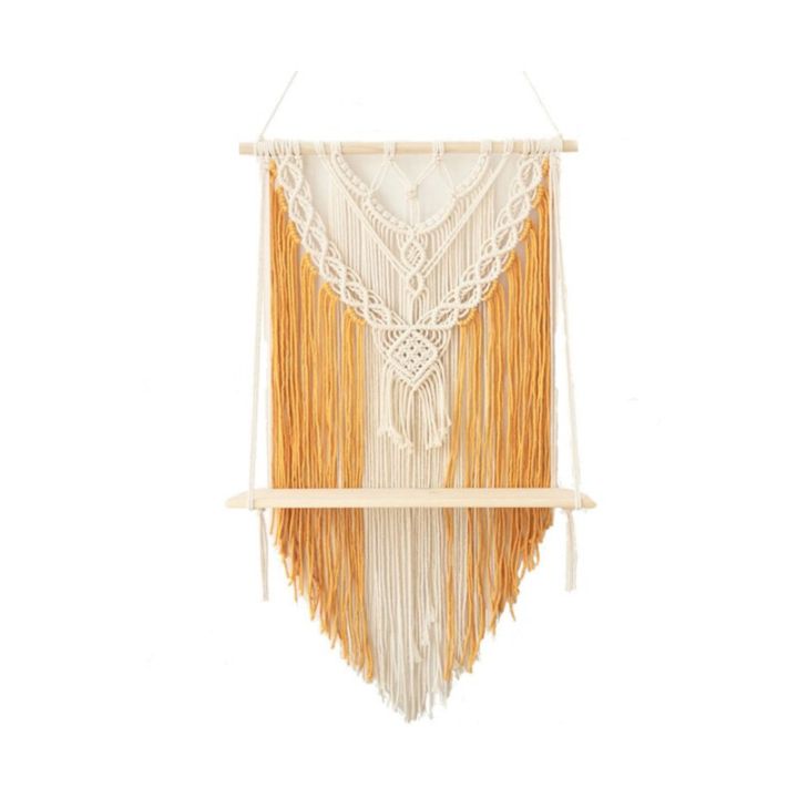 ที่แขวนเชือกในร่มชั้นแขวนผนัง-macrame-สไตล์โบโฮที่ใส่กระถางดอกไม้สไตล์โบฮีเมียนตกแต่งห้องนอนตกแต่งศิลปะเรขาคณิตสำหรับบ้าน