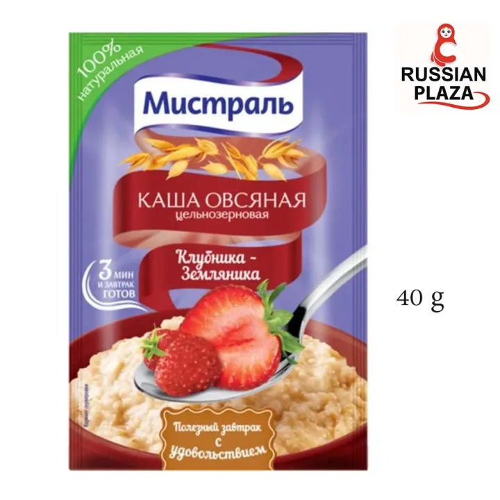 Mistral ธัญพืชกึ่งสำเร็จรูป รส สตรอเบอร์รี่ ขนาด 40 กรัม / Мистраль ...