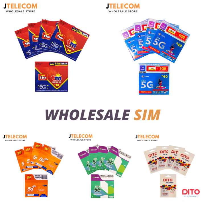 Jtelecom Dito Tnt Smart Globe Tm Sim Card 5g Sealed Wholesale Lazada Ph