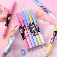 6 Pieces/Set BlackPink Gel Pens 0.5mm Black Ink Lisa Jenny Rose Jisoo Press Pen for Studens