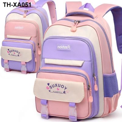 Elementary school schoolbag female ins cute Korean version of 123456 grade childrens junior high large-capacity backpack