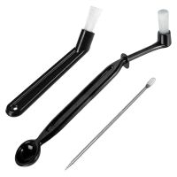 Coffee Machine Cleaning Brush with Spoon Tool Set for Espresso Machine Group Head,Pack of 3,Black