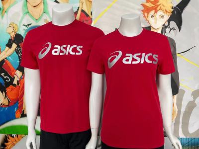 ASICS Arthur Sports เสื้อยืดสำหรับผู้ชายและผู้หญิง,เสื้อแขนสั้นแขนสั้นใส่เล่นกีฬาวิ่งโลโก้ระบายอากาศแบบเดียวกัน