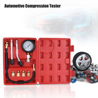 8PCS Compression Tester Kit 0-300 PSI Petrol Gasoline Engine Cylinder Pressure Gauge Automotive Tool for Motorcycle Car Truck