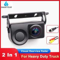 SMARTOUR Radar Detector Sensor  2 In 1 Truck Backup Camera Heavy Duty Vehicle Rear View Camera For Truck/Trailer/Pickups/RV 15M Alarm Systems  Accesso