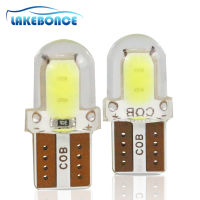 2ชิ้นสีขาว T10 W5W ไฟ LED หลอดไฟสำหรับรถยนต์ซิลิกาเจล194 168ป้ายทะเบียนรถยนต์ลำต้นหลอดไฟประตูโดม6000K 12V สว่างสุดๆ