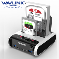 jianzhifen Wavlink USB 3.0เคสฮาร์ดไดรฟ์เสริมขนาด2.5นิ้ว3.5นิ้ว SSD แท่นวางมือถือโคลน SATA แบบเร็วแบบออฟไลน์ช่องคู่การ์ดรีดเดอร์ SD