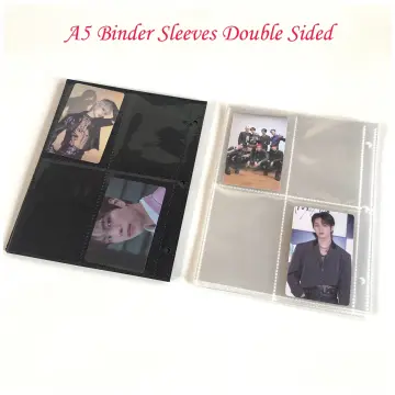 A5 Binder Sleeves Double Sided 1 2 4 Pockets Clear Kpop Photocard