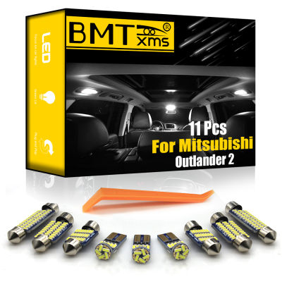 BMTxms 11Pcs Canbus For Mitsubishi Outlander Xl 2 2007-2012 Vehicle LED Interior Map Dome Light License Plate Lamp Car Lighting