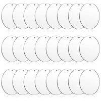 24 Pieces 3 Inch Acrylic Keychain Blanks Circles Clear Disc Ornaments Blanks with Hole Circle Discs for DIY Keychain