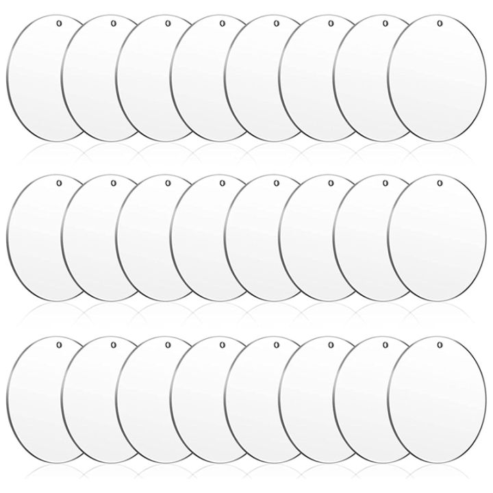 Acrylic Blanks, clear round circle discs for keychains, ornaments and more,  choose your size, with hole or no hole 1.5