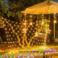 1.5x1.5m Christmas Garlands LED Lamp String Christmas Net Lights Fairy Xmas Party Garden Wedding Decoration Curtain Light