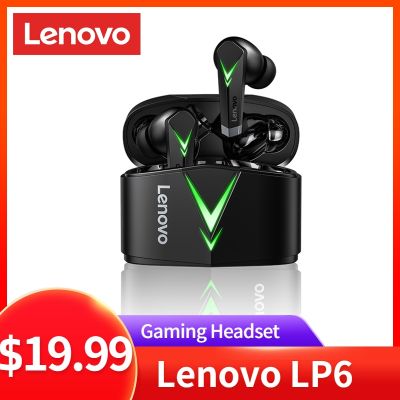 （Orange home earphone cover）หูฟังอินเอียร์,หูฟังพร้อมไมโครโฟนหูฟังบลูทูธไร้สายเล่นเกม LP6 Lenovo TWS สองชุดหูฟังโหมดสำหรับเล่นเกม E-Sports