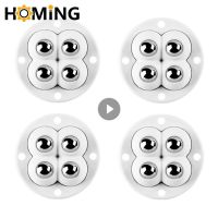 4Pcs/Set Mute 4 Beads Ball Universal Wheel Self Adhesive Pulley Base For Furniture Storage Bedside Box Table Move Accessories