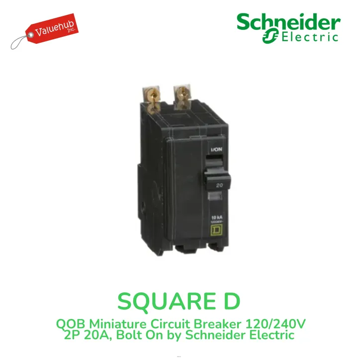 Square D QO120GFI Circuit Breaker - 20 Amp, 120/240V, Single Pole GFCI Breaker