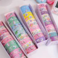 เทป Washi ยูนิคอร์น10ชิ้นชุด Washitape เครื่องเขียนเกาหลี Kawaii น่ารัก Fita สติ๊กเกอร์ Adhesiva เทปตกแต่ง3M