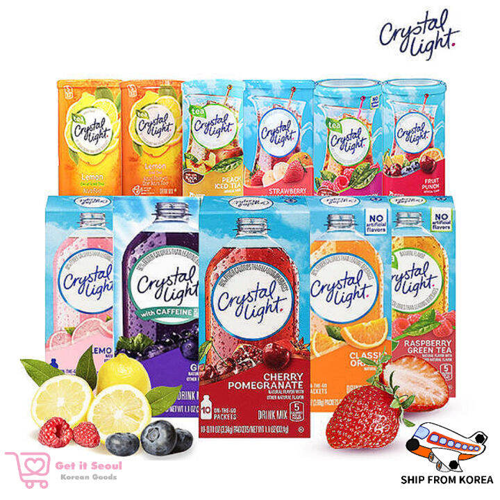 Crystal Light 5 BEST Flavors Sugar-Free On-The-Go Drink Mix 1 Box Of 10 ...