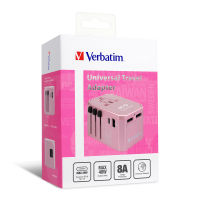 Verbatim Universal Travel Adapter | หัวแปลงปลั๊กไฟสำหรับท่องเที่ยว ทุกประเทศทั่วโลก ยุโรป อเมริกา จีน กำลังไฟสูง 40W มีช่อง USB A และ USB C รองรับ PD Apple FastCharge และ Qualcomm Quickcharge QC 3.0 ใช้ได้ 150 ประเทศทั่วโลก