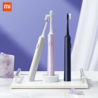 XIAOMI MIJIA ชุดแปรงสีฟันไฟฟ้า,T302แปรง4หัว IPX8แปรงฟันอิเล็กทรอนิกส์ไร้สายกันน้ำ