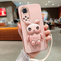 เคสนิ่มเคลือบ6D สำหรับ Huawei Honor 50 PRO เคสโทรศัพท์โทรศัพท์ซิลิโคน50PRO ฐานตั้งกระต่ายการ์ตูน