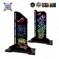 ROG VGA Holder พร้อม LCD ARGB แนวตั้ง GPU cket 2.4นิ้วหน้าจอ LED อุณหภูมิการตรวจสอบข้อมูล AUSA SYNC GPU รองรับ AIDA64