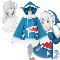 ญี่ปุ่น Amine Vtuber Hololive ENG Gawr Gura Shark Girl ชุดคอสเพลย์สาวผู้หญิงน่ารัก Blue Body Sharks กับหมวก