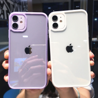 เคสโทรศัพท์ IPhone 11 PRO MAX XR XS MAX 7 Plus 12 Mini 12 PRO MAX X 7 6 8 6S Plus XS SE ซิลิโคนและอะคริลิควัสดุทูอินวัน เคสนิ่ม 6สี