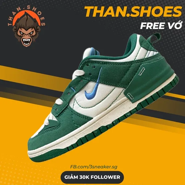 Giày Nike Dunk Low Disrupt 2 Malachite, Nike SB Dunk Xanh Lá- Than