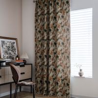 [COD] Yimanqiyun curtain flower jacquard tassel finished kitchen bay window semi-shading factory direct supply