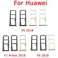 ไมโครนาโนซิมกระเป๋าเก็บบัตรที่ใส่ถาดใส่ซิมเต้ารับตัวแปลง + ขาสำหรับ Huawei Y6 Y7 Y9เฉพาะ2018