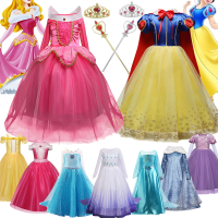 Snow White Girls เครื่องแต่งกาย2023ฮาโลวีน Carnival Party ชุดคอสเพลย์4ถึง10ปี Anna Sleeping Beauty Princess Dress...
