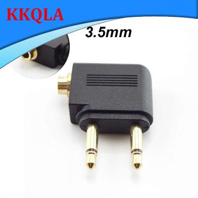 QKKQLA Audio Adapter 3.5mm Airplane Airline  Headphone Mono Converter Travel Jack Plug Splitter Gold Nickel Plated