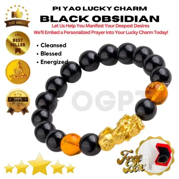 Customized Crystal Bracelet with 24k Gold Piyao for wealth