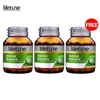 Lifetune ไลฟทูน อินเดียน บาโคปา 2 ขวด แถมฟรี 1 ขวด บรรจุ 60 เม็ด/ขวด สารสกัดจากพรมมิ