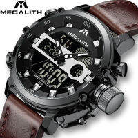 MEGALITH Men Sports Quartz Watch Men Multifunction Waterproof Luminous Wristwatch Men Dual Dispay Clock Horloges Mannen With Box