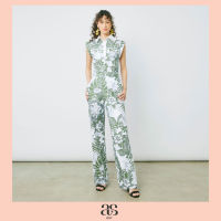 [asv rs23] Wildflower High-Waist Pants กางเกงผู้หญิง ขายาว เอวสูง แต่งคาดเข็มขัด ผ้าลายดอกไม้