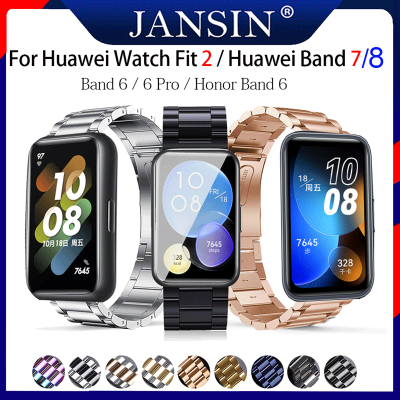 สาย สำหรับ Huawei Watch Fit 2 สายแสตนเลส สายเหล็ก For Huawei band 7 สายนาฬิกา smart band สายแสตนเลส For Huawei Band 6 / 6 Pro