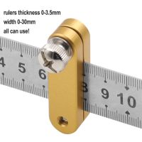 Steel Ruler Positioning Block Angle Scriber Line Marking Gauge for Ruler Locator Woodworking Carpentry Scriber Measuring Tools