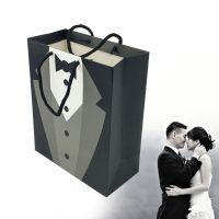Birthday Present Creative Bridegroom Black Tuxedo Bags Shopping Wrapping Paper Gift Gift Wrapping  Bags