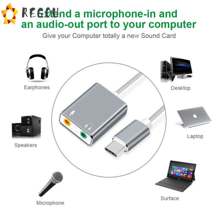 อะแดปเตอร์เสียงการ์ดเสียงสเตอริโอภายนอก-usb-type-c-พร้อมแจ็คหูฟังและไมโครโฟน3-5มม-สำหรับ-windows-mac-pc-แล็ปท็อป