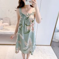 --SY23726☇∏ tton silk jamas womens spenders summer ghtdress womens cool ice silk rls sweet and cute student summer sexy n silk