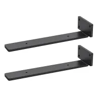 2 Pack Wall Shelf Rustic Industrial Shelf Brackets with Modern Iron Finish 8 Inch