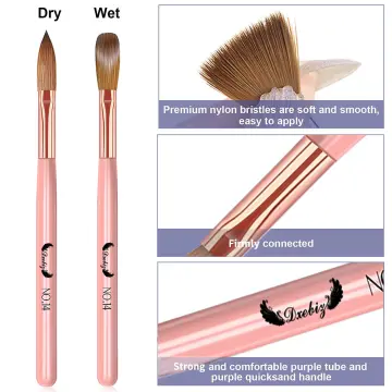 Kolinsky Acrylic Nail Brush Set 3D Pure Handmade Nail Brushes For