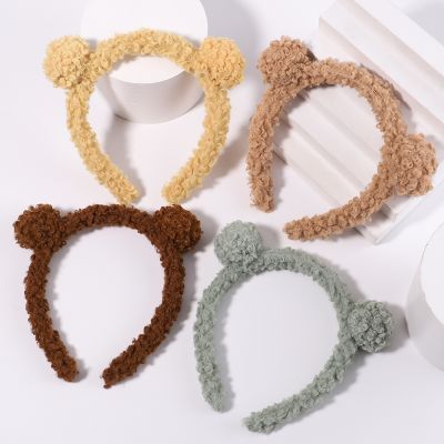 【YF】 New Girls Cute Bear Ears Plush Simple Hairbands Kids Lovely Hair Ornament Headband Hoops Children Fashion Accessories